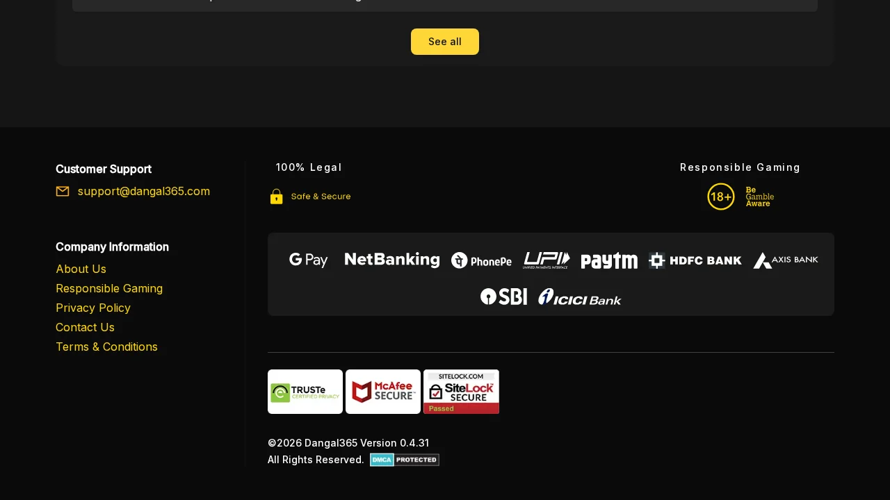 Dangal365 deposits withdrawals