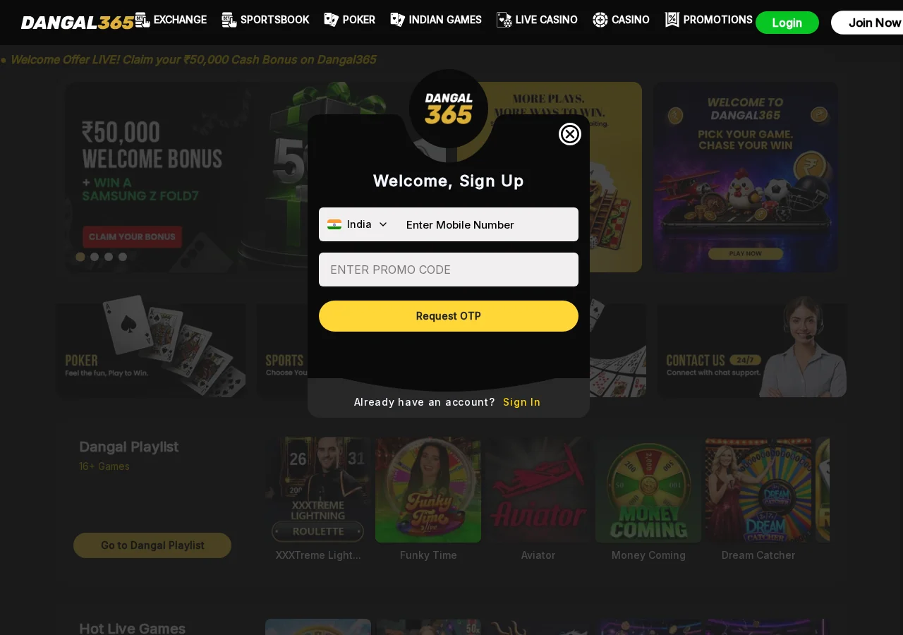 Dangal365 account registration login